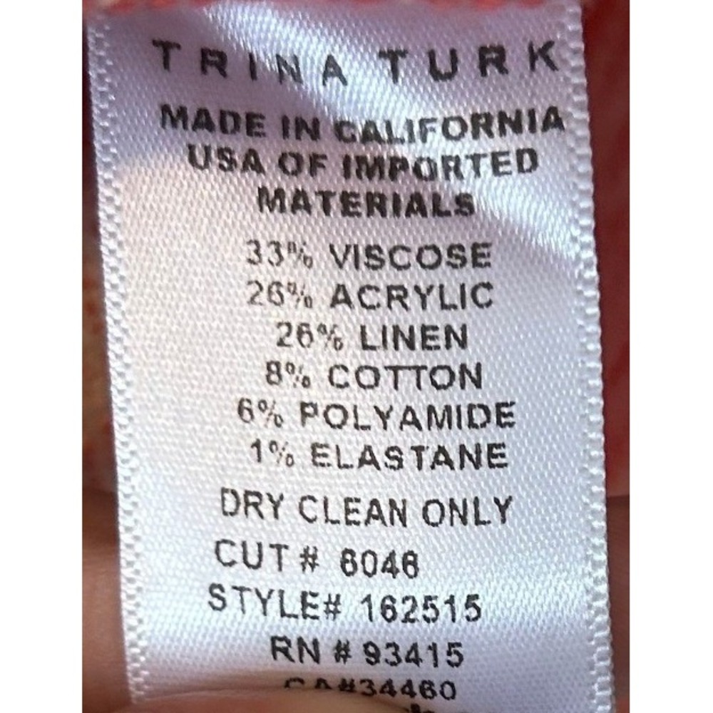 Trina Turk Coral Preppy Resortwear Tweed Fringe Pocket Shorts SZ 2 Linen Blend - Picture 5 of 9